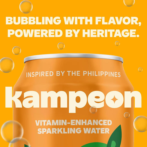 12oz (6-Pack) pack Kampeon Calamansi Filipino inspire sparkling water - Cans - Filipino Lemonade with Real Calamansi
