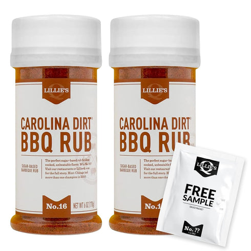 Lillie’s Q Carolina Dirt BBQ Rub, Sugar-Based, Sweetened Southern Spices, Perfect for Ribs, Pork & Fries (6 oz, 2-Pack)