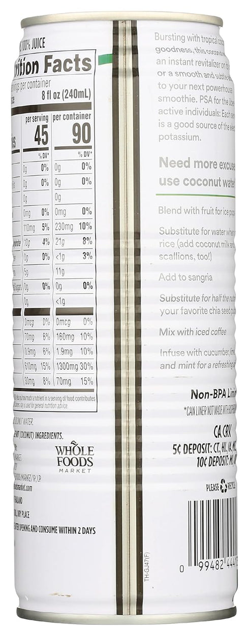 365 100% 17.6 Oz by Whole Foods Market, Coconut Water, Pulp-Free, Fl