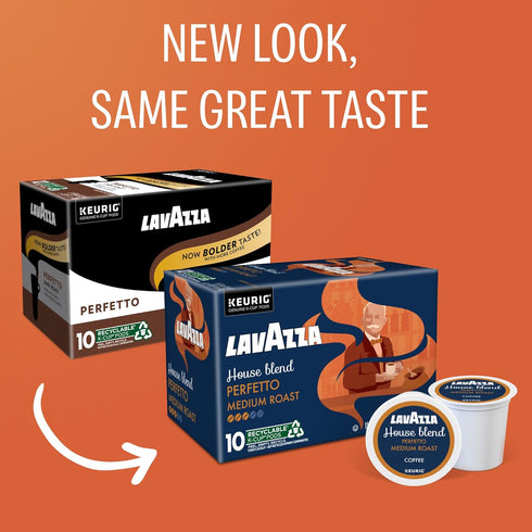 60-Count (6 Packs 10) Lavazza House Blend Perfetto, Single-Serve Keurig K-Cup Pods, Medium Roast Coffee, Box