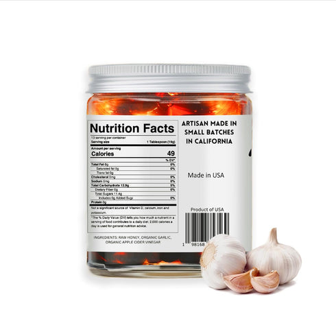 Ritta's Honey 100% Fermented Garlic Honey to Enhance Meals and Overall Wellness. Pure, Nutrient Rich Raw California