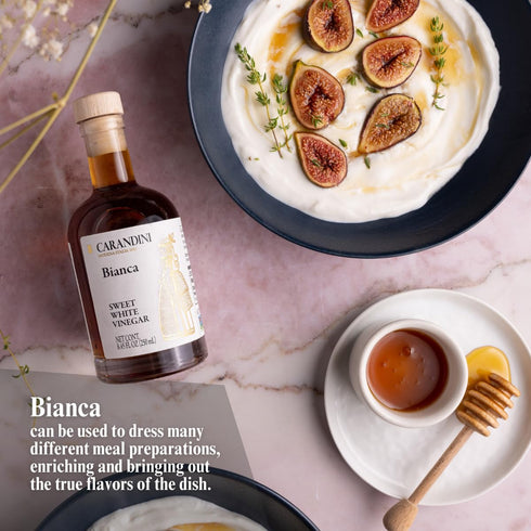 Set, 8.45 oz (2 Carandini Emilio Silver Balsamic Vinegar of Modena PGI & Bianca Sweet White Vinegar Combo Premium