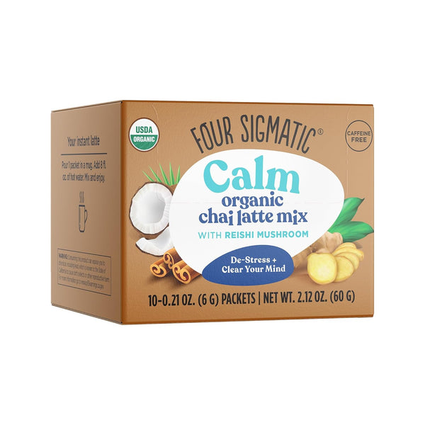 Chai Latte by Four Sigmatic, Organic Instant Chai Latte with Turkey Tail, Reishi Mushrooms & Coconut Milk Powder