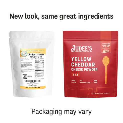 3 lb, Pack 1 Judee's Gluten Free Yellow Cheddar Cheese Powder - Popcorn & Snack Seasoning - Gluten-Free Nut-Free Powder