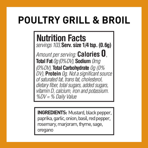 2.2-Ounce Spice Hunter Salt Free Poultry Grill & Broil Blend, Jar