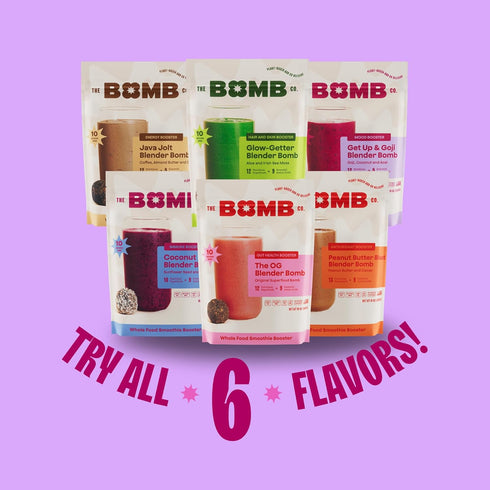 The Bomb Co. Blender Bomb, Get up & Goji, Superfood Smoothie Mix with Goji Berries, Hemp, Flax, Chia Seeds, Gluten