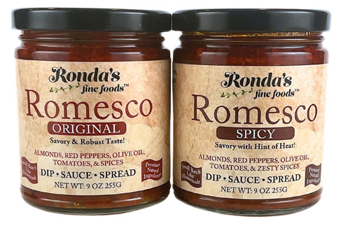Original & Spicy Romesco Dip, Spread, Topping & Sauce 2CT 9.0oz Variety