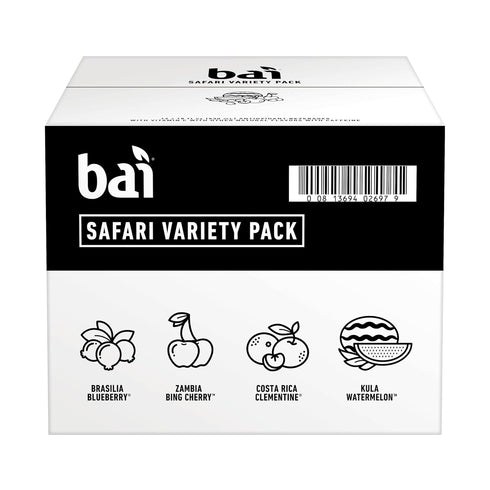 Pack, 18 oz 12 pack Bai Flavors Variety Antioxidant Infused Water Beverage, with Vitamin C and No Artificial