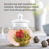 Set, 5 16 Numi Organic Tea Dancing Leaves Flowering Tea Gift Tea Blossoms with Ounce Glass Teapot