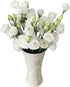 10 Stems Grade A White Lisianthus Fresh Cut Flowers Bouquet for Home Decor, Birthdays Anniversaries Healing Sympathy