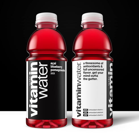 20 oz 12 Pack vitaminwater XXX Aai Blueberry Pomegranate Nutrient Enhanced Flavored Water Beverage, fl Bottles