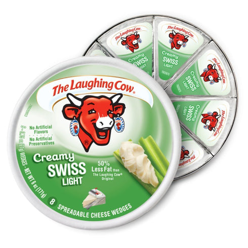 THE LAUGHING COW , Spreadable Cheese Wedges, 6oz Round (Pack of 4) (Choose Flavor Below)