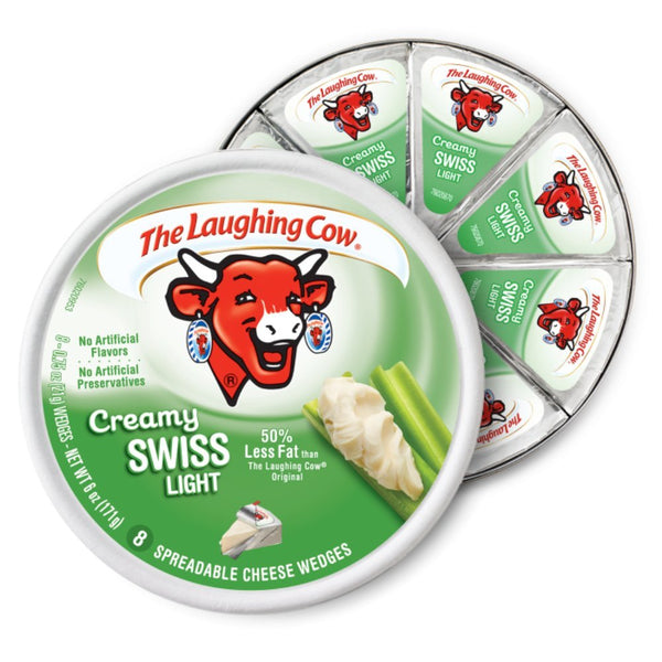 THE LAUGHING COW , Spreadable Cheese Wedges, 6oz Round (Pack of 4) (Choose Flavor Below)