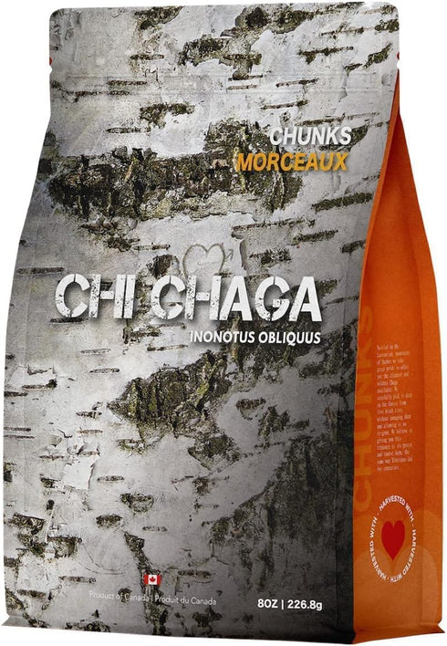Premium Organic Chaga Mushroom Chunks - 8 oz of Authentic 100% Wild