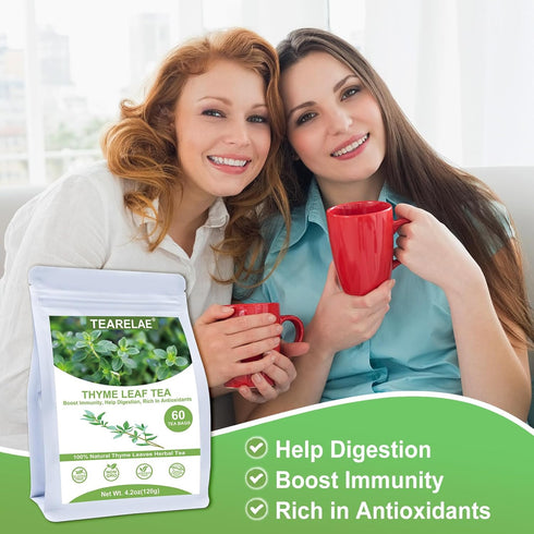 60 Count 100% Immunity TEARELAE - Thyme Tea Bags - - Pure Natural Thyme Leaves - Help Digestion, Boost - Non-GMO