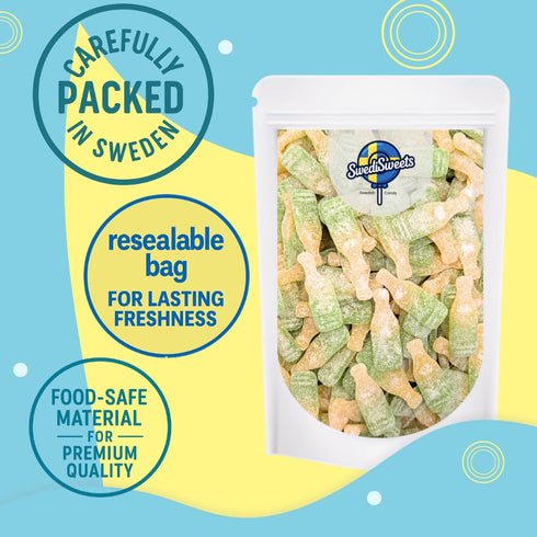 Gummies Gummies, 8oz 1/2 lbs 227g Swedisweets Pear Soda Swedish Candy Paeronsoda Fizzy Pear Candy, Chewy Fruity