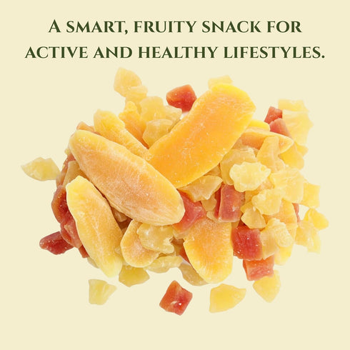 3 Lbs Tropical Fruit Mix, Natural Mango Slices, Papaya Chunks, Pineapple Tidbits & Cantaloupe in Resealable Bag