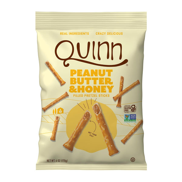 Quinn Snacks Peanut Butter & Honey Filled Pretzel Sticks - Gluten Free