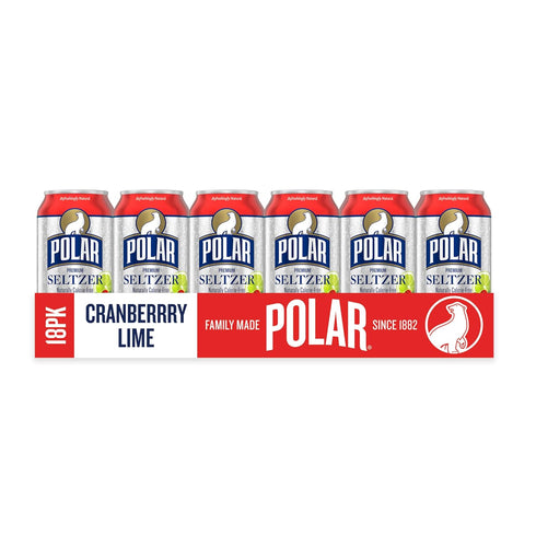 12 oz 18 pack Polar Seltzer Water Cranberry Lime, fl cans