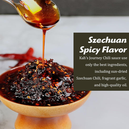 15.87oz (450g) Kah's Journey Original Szechuan Chili Oil - Spicy Chili Crisp with Crunchy Garlic, Vegan, Sugar Free Hot