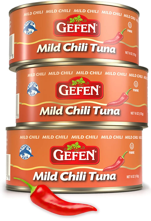Gefen Spicy Chili Tuna 6oz, (Mild) | 3 Pack | Perfect for