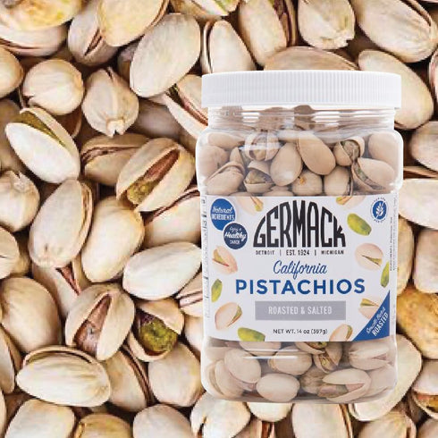 (14oz Germack - Extra Fancy California Pistachio Nuts - In-Shell - Roasted and Salted Jar)