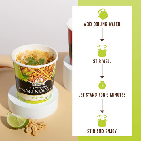 2 Pack 6 Dr. McDougall's Pad Thai Noodles - Asian Noodles - Gluten Free and Vegan - Instant Ramen Noodle Cups