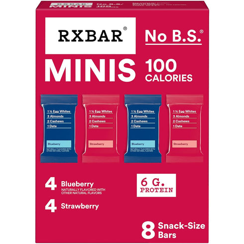 RXBAR Minis Protein Bars, Protein Snack Bars, Variety Pack, 7.3oz Box (8