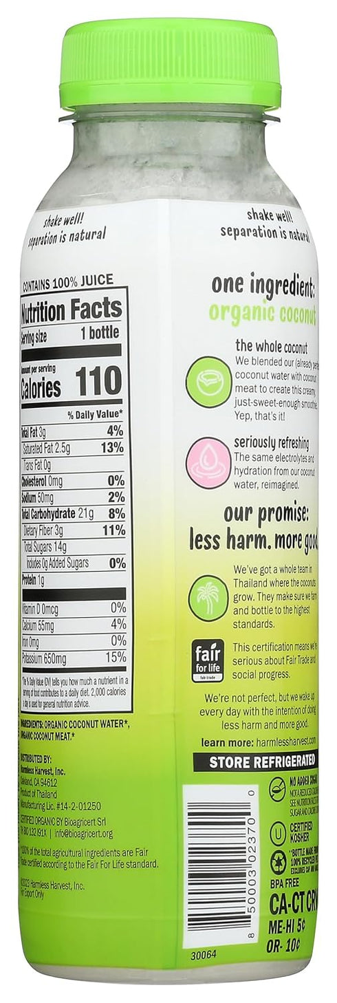 Harmless 10 Oz Harvest, Organic Whole Coconut Smoothie, Fl Bottle