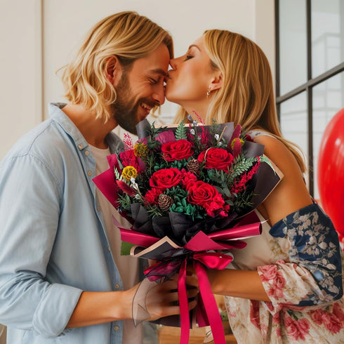 CNLITIHEKA Rose Preserved Flowers Bouquet, Long-Lasting Real Red Roses, Birthday, Valentine's Day, for Mom, Wife