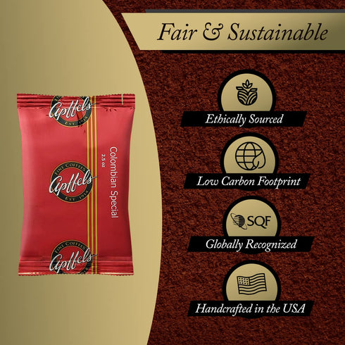 100% (18 pack 2.5 oz Apffels Colombian Special Ground, Medium Roast, Arabica Coffee Each)