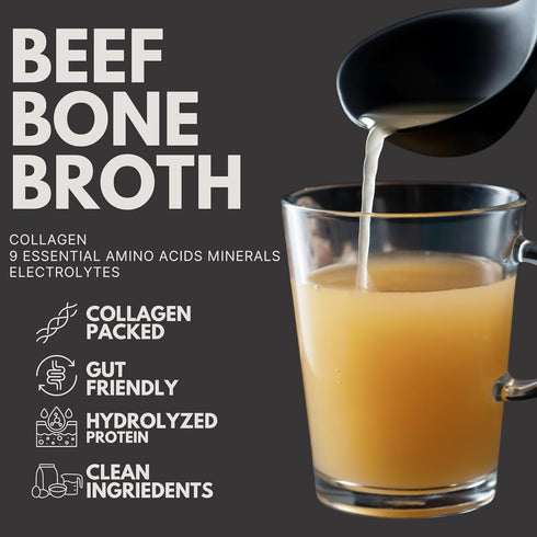 Packets, (12 Pack, 18g) 16 Ketostat Bone Broth Protein Powder Grass-Fed Beef - Grams of Hydrolyzed Beef Collagen