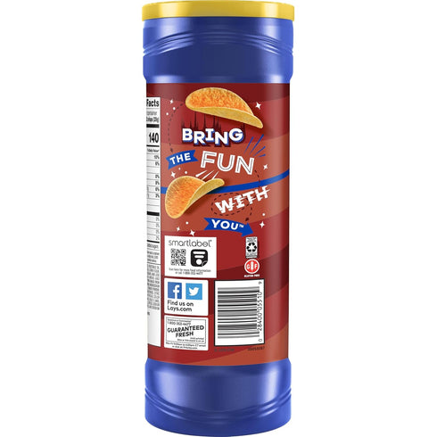 5.5 Oz Pack Lays Stax Potato Crisps Chips, Mesquite BBQ, Gluten Free, Canister
