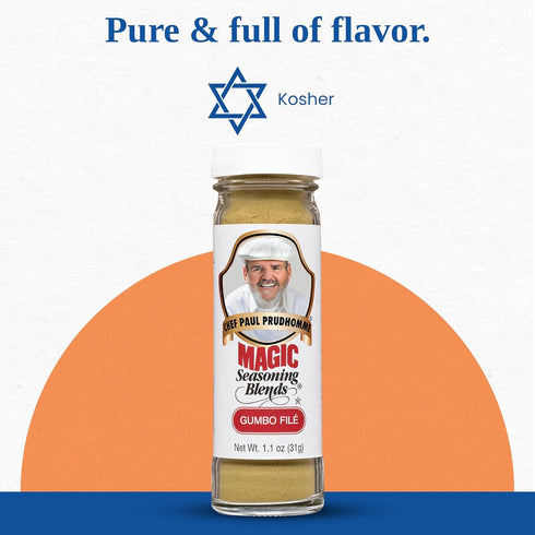 Chef Paul Magic Seasoning Blends Gumbo File, Authentic Gumbo Mix & Gravy Powder, 1.1 oz Bottle