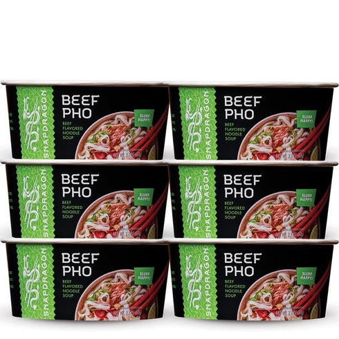 Snapdragon Pho Bowls - 6-Pack Instant Noodles with Slurpable Vietnamese Beef Pho