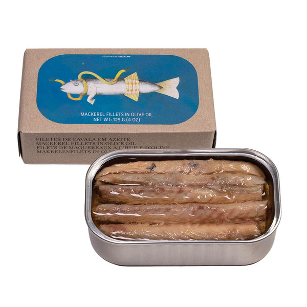 Canned Mackerel Fillets in Olive Oil by Jose Gourmet, Wild Caught Portuguese