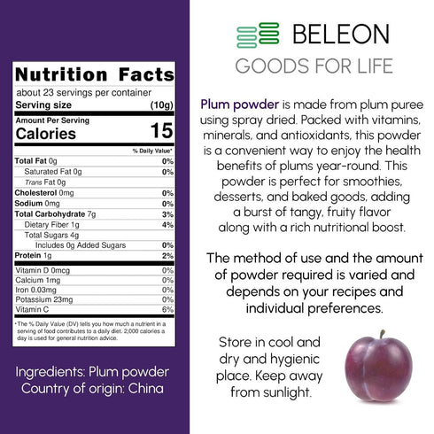 8 oz- Plum Powder Pure Natural Powder for Baking, Flavoring, Smoothies, Beverage