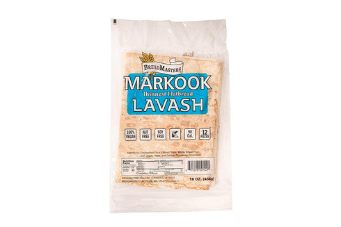 Breadmasters ARA-Z 4-Pack, 9-Inch 12-Inch 48 Markook Lavash Thinnest Flat Bread - x Soft Middle Eastern Bread, Flat