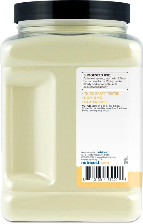 (1.5 LB) Nutricost Organic Grass-Fed Butter Powder - GMO-Free, Gluten-Free