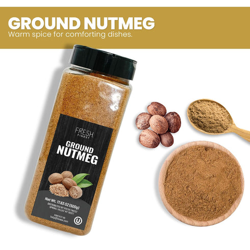 17.63oz (500g) Fresh Finest Ground Nutmeg Powder, Best for Sweet & Savory Recipes, Premium Spice for Cooking
