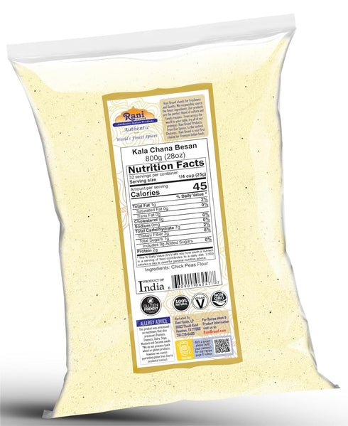 28oz (1.75lbs) 800g Rani Kala Chana Besan (Chick Peas Flour) ~ All Natural | Vegan | Gluten Friendly | NON-GMO | Kosher