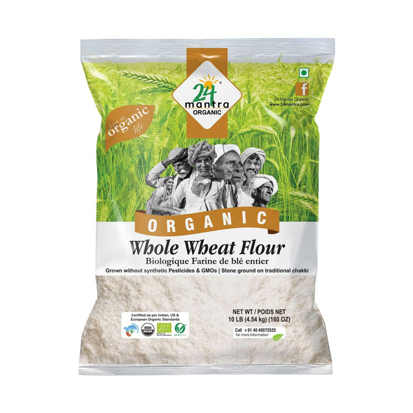 24 Mantra Organic Organic Whole Wheat Flour (Atta) - 10 Lbs