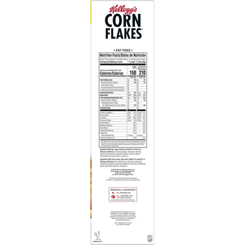 24oz (1 Kellogg's Corn Flakes Breakfast Cereal, Kids Cereal, Family Breakfast, Giant Size, Original, Box Box)