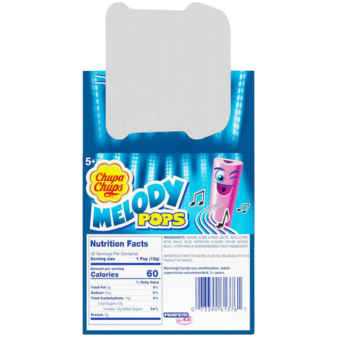 30 count Chupa Chups Melody Pops, Assorted Flavors, Whistle Lollipops, Individually Wrapped Candy