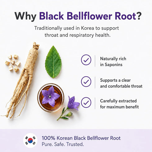 100% (30 TERRAPICK Korean Black Bellflower Extract Premium Root Juice for Lung & Throat Health, Korean-Grown Black