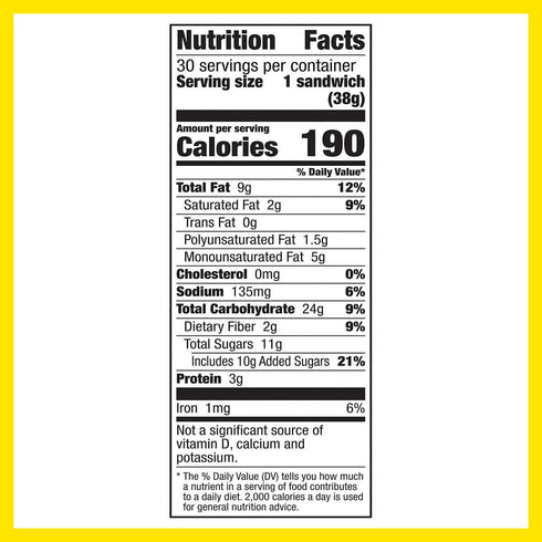 40.5 oz., 30 (220-01046) Nature Valley Honey Peanut Butter/Cinnamon Almond Butter Nut Bar, Bars/Box