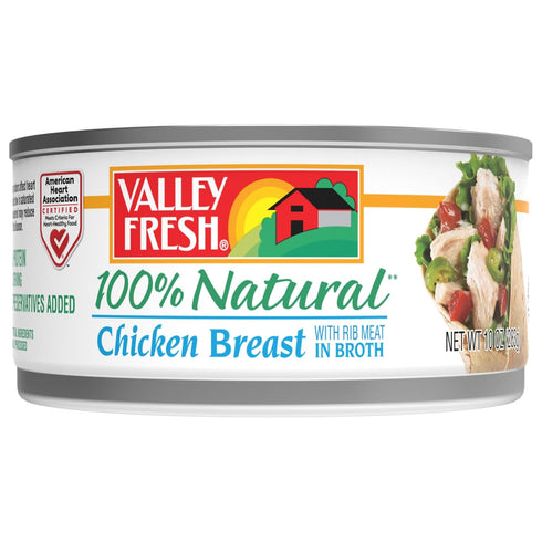 VALLEY FRESH Chicken Breast in Water with Rib Meat, 10-Ounce (Pack of 12)