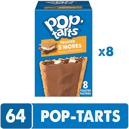 Pack, (64 Pop-Tarts Toaster Pastries, Breakfast Foods, Kids Snacks, Value Frosted S'mores Pop-Tarts)