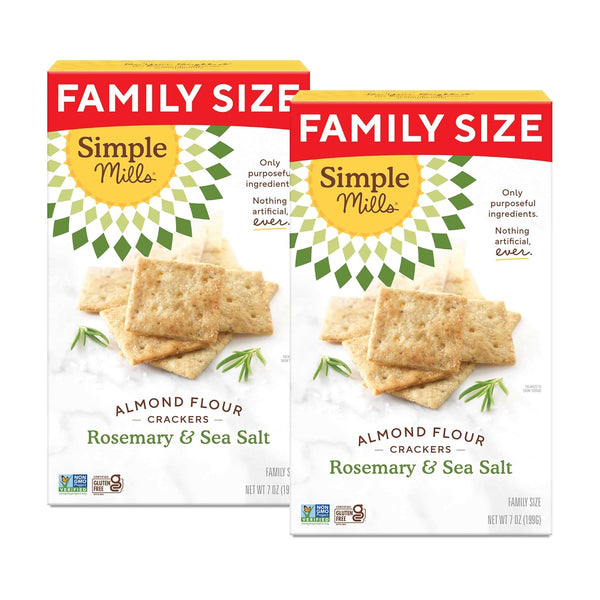 Simple Mills Almond Flour Crackers, Family Size, Rosemary & Sea Salt -
