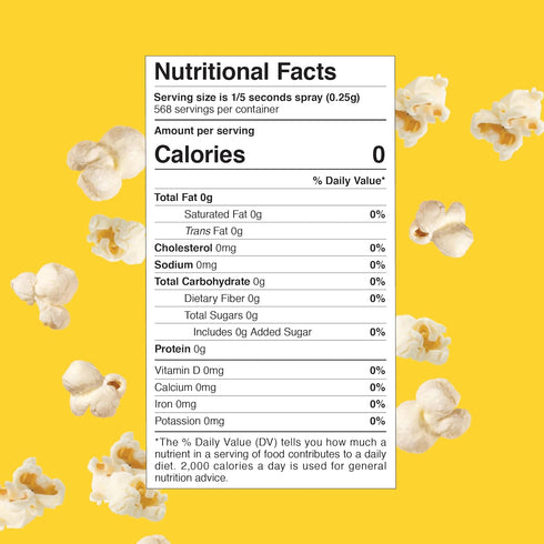 Winona Pure Popcorn Butter Spray Oil - Delicious Popcorn Seasoning, 0 Calories per Serving, Movie Theater Style, Perfect for Popcorn Lovers - Butter Flavor - 5 oz (2 Pack)